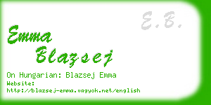 emma blazsej business card